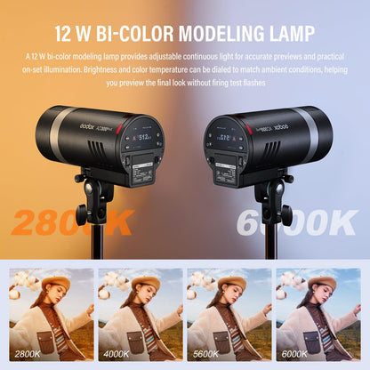 GODOX AD300Pro II AD300 Pro II TTL HSS Studio Outdoor Strobe Flash Monolight Kit with AD-S60S Softbox, WB300P Battery, AD-R14 Standard Reflector and BD-10 Barn Door Set