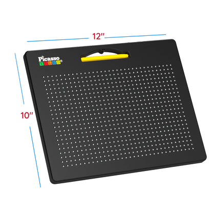 PicassoTiles 2PK 4-in-1 Magnetic Drawing Board 12x10 inch Large Magnet Tablet Pad with 4 Facings Lowercase & Uppercase Alphabets, Numbers, & Freestyle STEM Learning Writing Reading Playboard PTB06