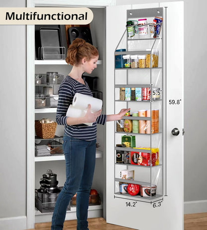 MISSLO Full Clear PVC Over the Door Organizer, Hanging Closet Storage with 5 Large Pockets for Bathroom & Bedroom