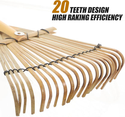 Yardwe Yard Leveling Rake Leaf Scoops, Hand Rakes Short Handle Rake for Gardening and Lawn Tools