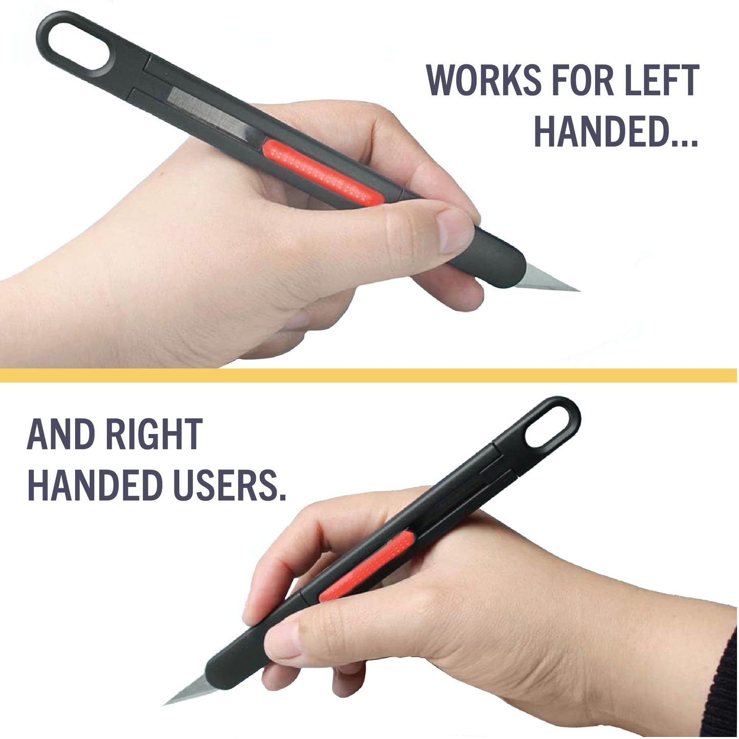 Excel Blades K80 Retractable Craft Knife, Precision Hobby Knife with #11 Blade, 5mm Slim Flat Pen Cutter with Anti-Roll Design, Safety Lock for Paper, Vinyl, Decals, Stencils & Models