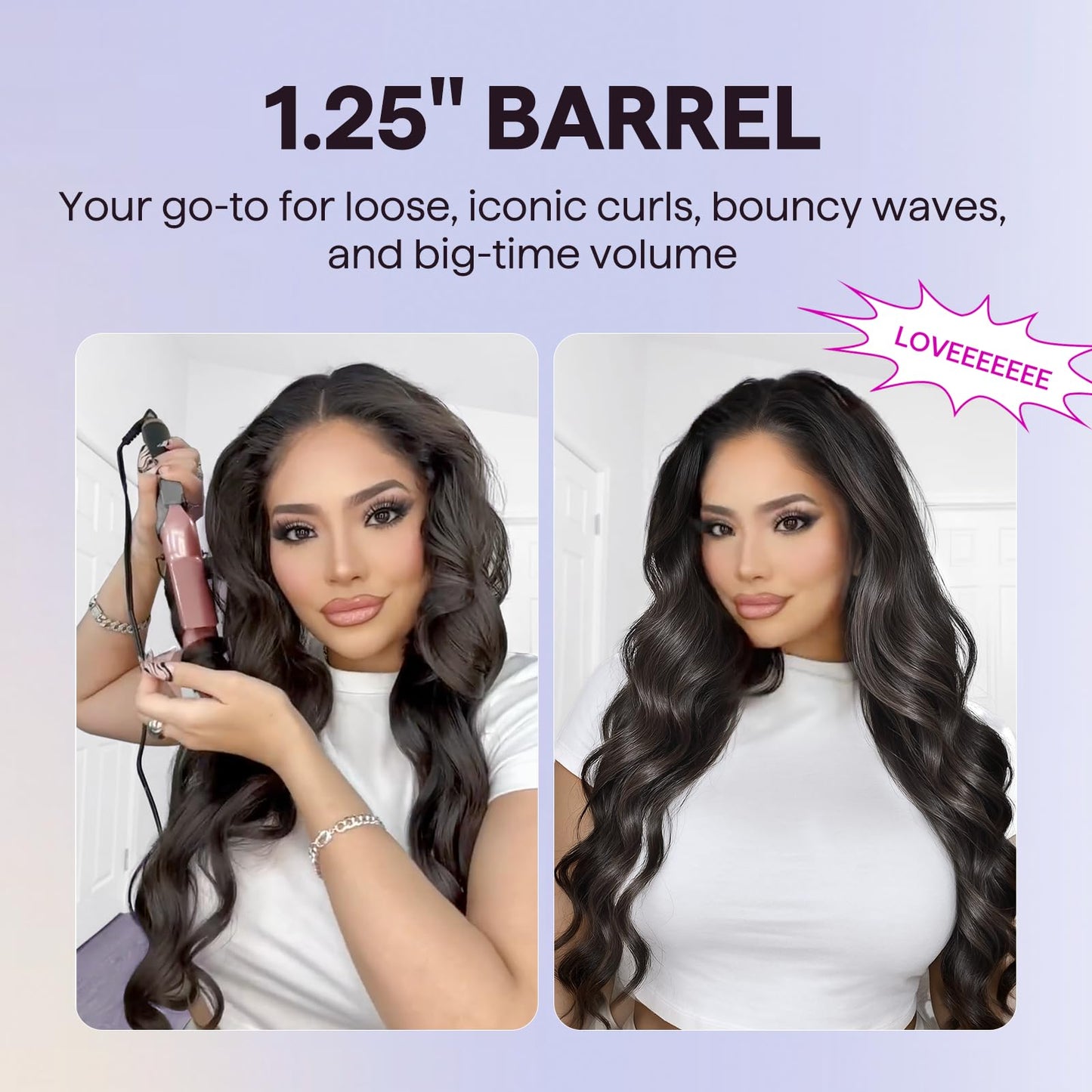 Wavytalk 5 in 1 Curling Iron,Curling Iron Set with Heated Round Brush and 4 Interchangeable Ceramic Curling Wand(0.5”-1.25"), Instant Heat Up,Dual Voltage Hair Curler