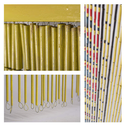 TACHILC Beaded Curtain for Doorway – Boho Door Beads Curtain 35.5 x 78 Inches - 90 Strings, Hand-Painted Eye Design, Natural Room Divider for Modern Boho Home Decor