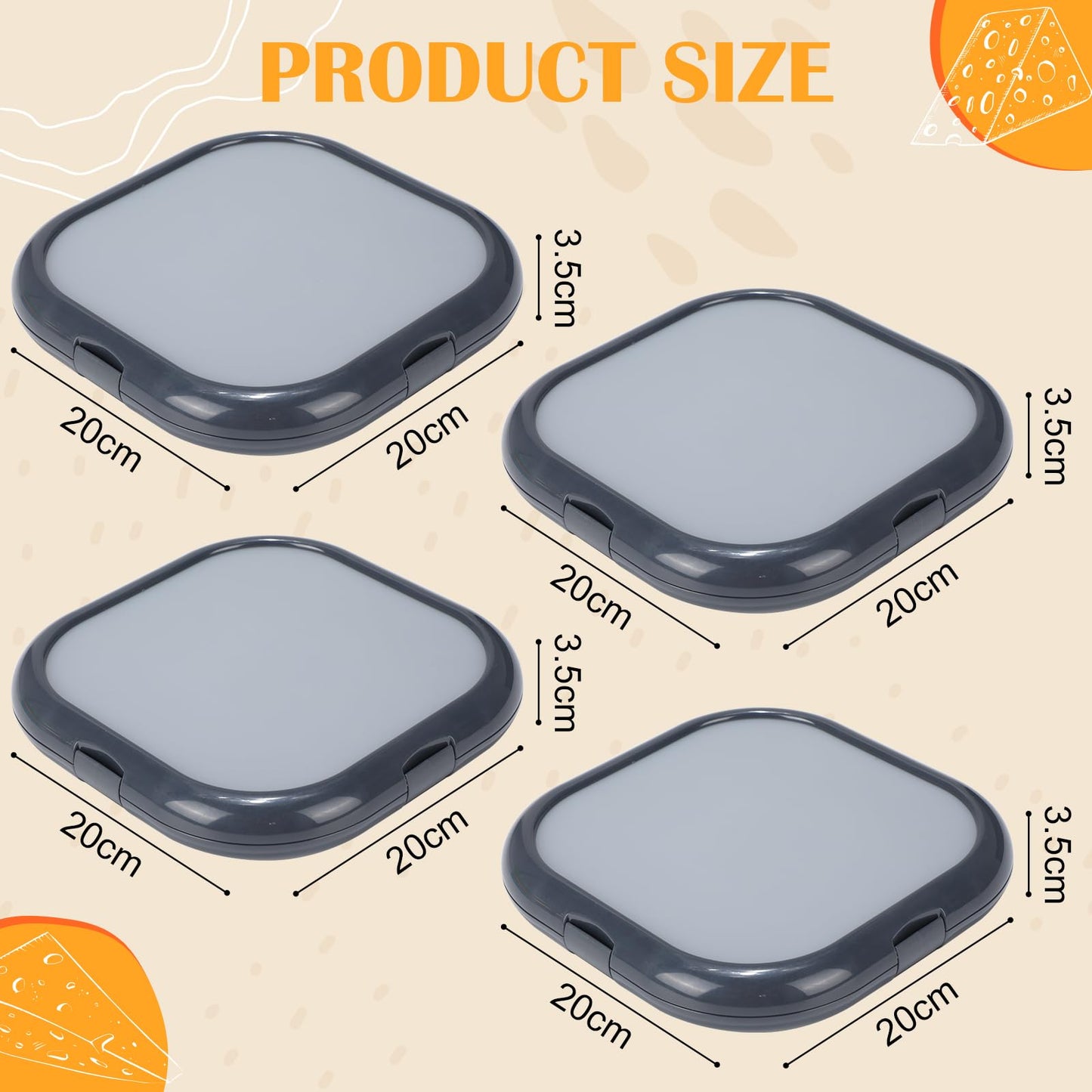 Nuogo 4 Pcs Silicone Fruit Storage Box Anti-oxidation Avocado Saver Storage Tomato Pod Vegetable Saver Reusable for Fridge Garlic Lemons Potatoes (Black,7.9 x 7.9 x 1.4 Inches)