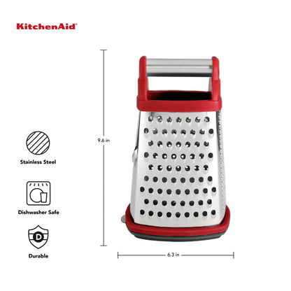 KitchenAid Gourmet 4-Sided Stainless Steel Box Grater with Detachable Storage Container