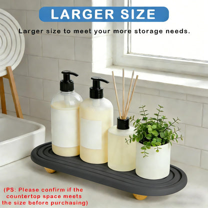Instant Dry Sink Tray, Anti-Slip Stone Sink Caddy, Durable Kitchen Sink Organizer, Quick Dry Water Absorbing Stone Tray for Bathroom Counter, Stone Soap Tray -Dark Gray