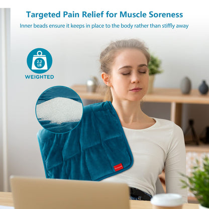 Comfytemp Weighted Heating Pad for Back & Period Cramps, FSA Eligible, Birthday Gifts for Mom Dad Women Men, 2.2lb HSA Electric Heat Pad for Neck Shoulder Pain Relief, 2H Auto-Off Heated Pad, 12x24