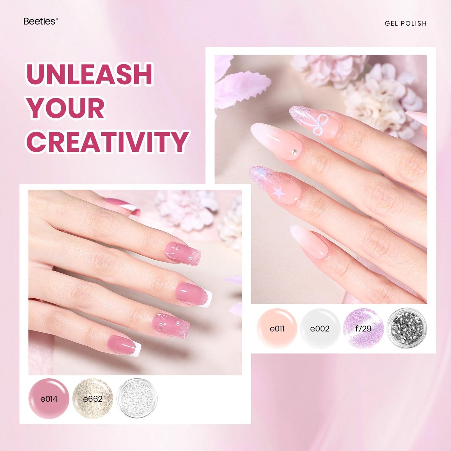 beetles Gel Polish Set - 23Pcs Macaroon Color Gel Nail Kit with Glossy Matte Top Coat Base Coat Yellow Pink White Purple Blue Glitter Bright Uv Nails Paradise Pastel Gel Halloween Gifts for Women