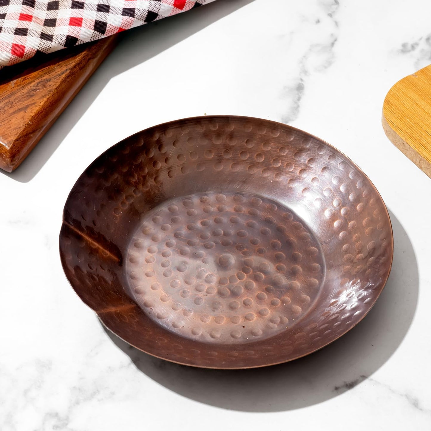 Copper Spoon Rest for Stove Top - Hammered Copper Utensil Holder & Kitchen Accessories - Rustic Farmhouse Countertop
