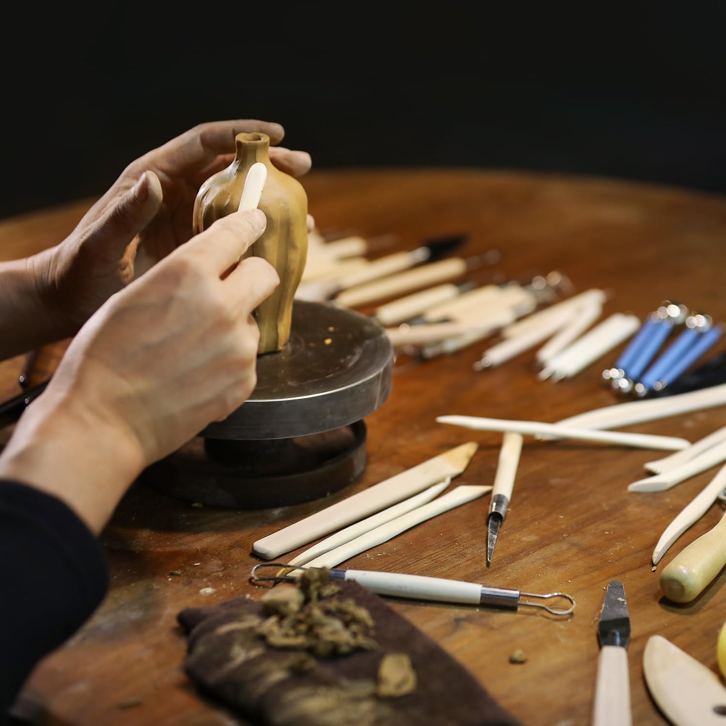 SHENOMAD 30PCS Clay Sculpting Tools with Wire Pottery Modeling Ceramics Polymer Tools Set for Air Dry Clay Carving Molding Pottery Crafting Beginners