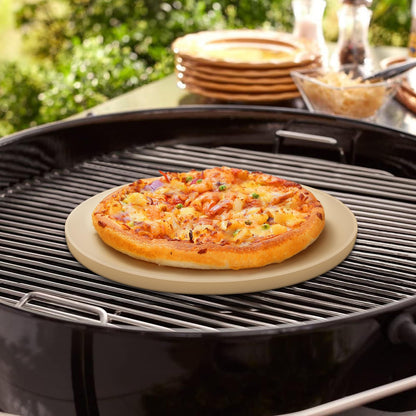 Unicook 12 Inch Round Pizza Stone, Heavy Duty Cordierite Bread Baking Stone for RV Oven, Grill and Toaster Oven, Ideal for Baking Crisp Crust Pizza, Bread, Cookies and More