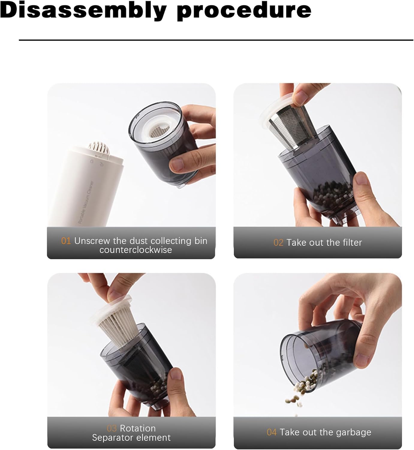 Mini Portable Car Vacuum Cordless, Handheld Vacuum for Quick Cleaning, Rechargeable Dust Buster for Car Home Office