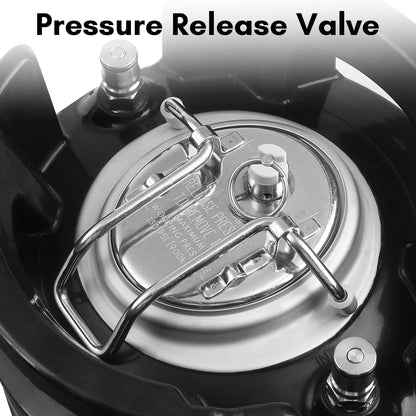 TMCRAFT New 2.5 Gallon Ball Lock Keg, Stainless Steel Beer Keg with Dual Rubber Handle for Home Brew