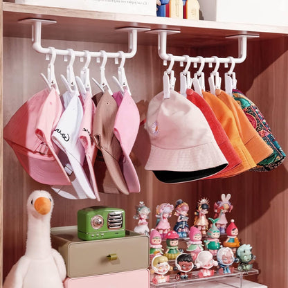 Hat Rack for Baseball Caps, Adhesive Hat Hooks for Wall, No Drilling Strong Storage Organizer for Door, Closet, Bedroom