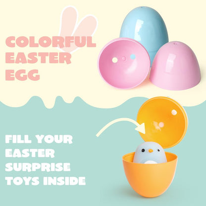 JOYIN 100 PCS Pastel Easter Eggs, 2.3" Empty Plastic Eggs, Colorful Plastic Eggshell Bulks for Easter Hunt, Filling Treats, Party Favor, Easter Basket Stuffers, Classroom Prize Supplies