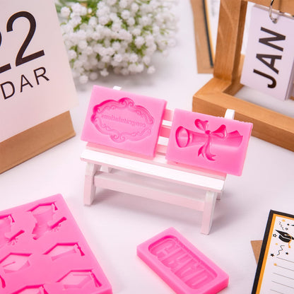 Whaline 4 Pack Graduation Mini Fondant Molds Silicone Cap Diploma mould Congrats Grad Congratulations Candy Chocolate Mould for Party Soap Jelly Cake Cupcake Topper Decoration