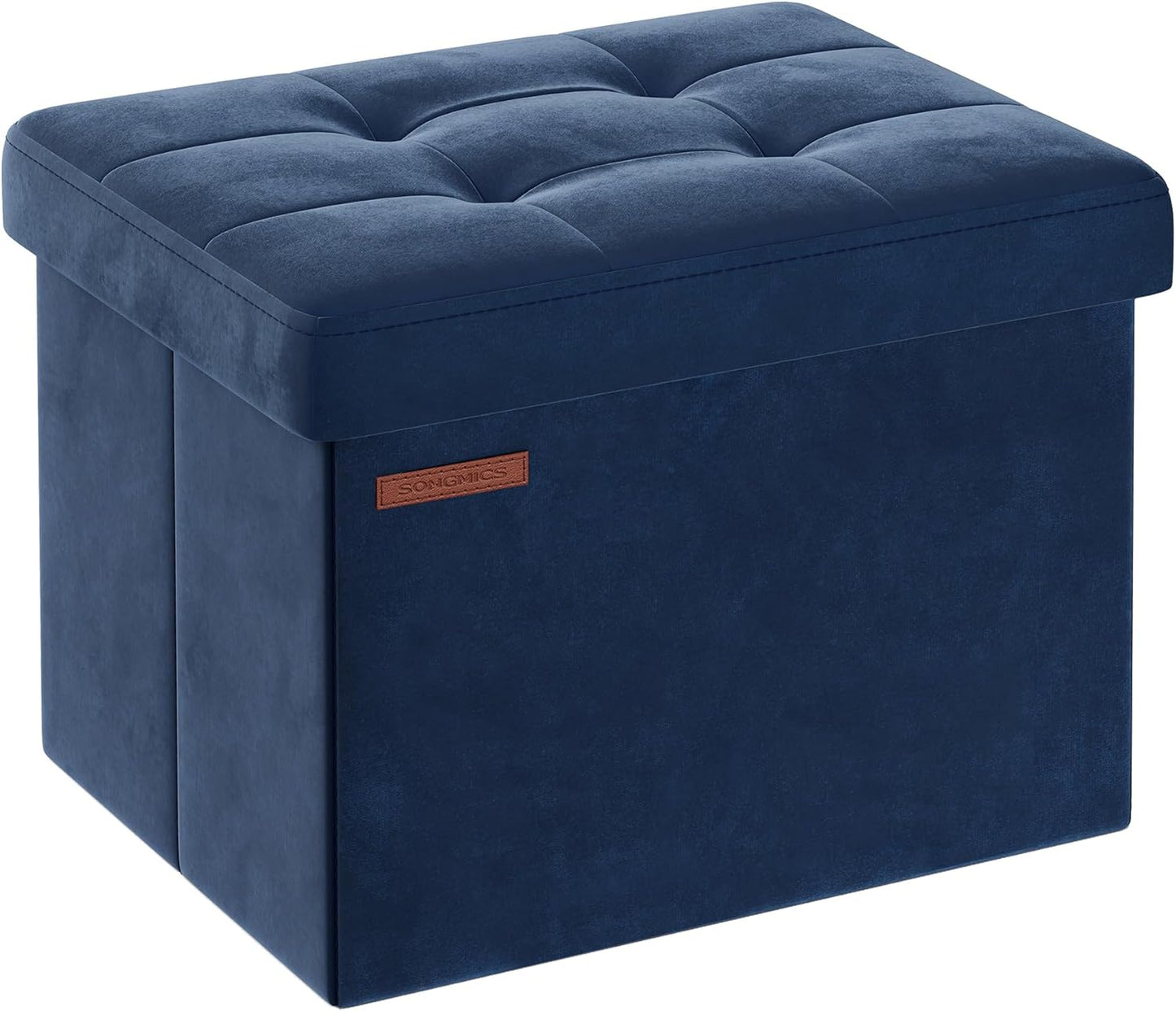 12.2 16.1 Inches 286 lb, ULSF200Q01 SONGMICS Storage Ottoman, Foldable Small Ottoman Foot Rest, x Foot Stool, Load up