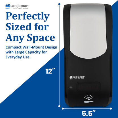 San Jamar Rely SH970BKSS Hybrid Foam Soap Dispenser, Black/Stainless Look