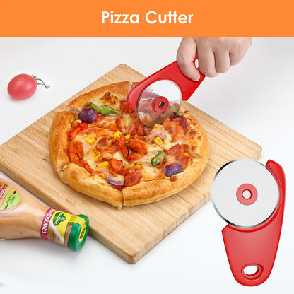Pisol Kitchen Unique Gadgets Set 6 Pieces, Space Saving, Cheese Grater, Bottle Opener, Fruit Vegetable Peeler, Pizza Cutter, Garlic Ginger Grinder, Herb Stripper Gift Set