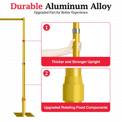 EMART Pipe and Drape Backdrop Stand Kit, 12ftx10ft Heavy Duty Adjustable Photo Background, Metal Frame with Flat Base for Wedding, Birthday Party, Banquet Decorations - Gold