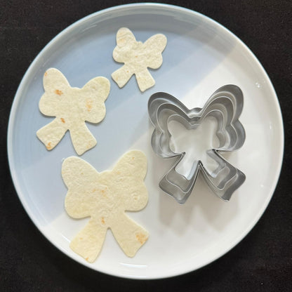 Auktosmn Bow Cookie Cutter Set-Size 3.78" 3.0" 2.2"-3 Pieces-Dishwasher Safe - Metal Cookie Cutter for Baking - Perfect for Baby Shower, Birthday, Wedding, and Holiday Cookies