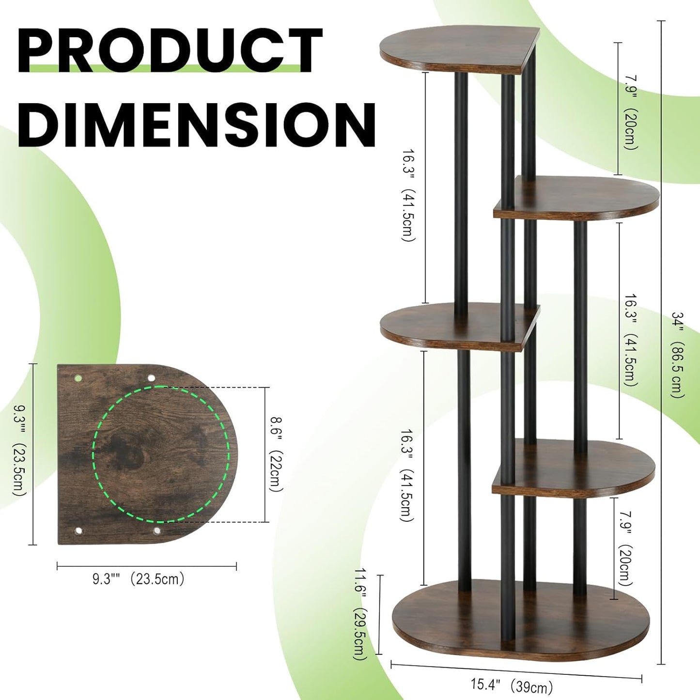 Korrie Home 5 6 Tiered Plant Stand Indoor, Tall Tier Potted Wooden Plant Shelf for Multiple Flower Plants, Multi Corner