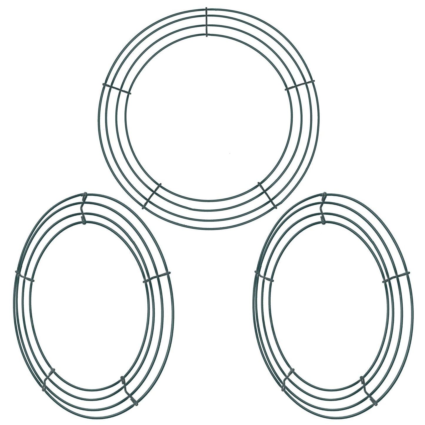 Sumind 3 Pack 12 Inch Green Wire Wreath Frame Metal Wreath Form Round Wire Frame for Christmas Weddings Decor DIY Crafts Floral Projects Home Front Door Garden Outdoor Arrangements Holiday