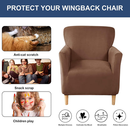 1-Piece HAOYONG Banquet Armchair Slipcover Stretch Velvet Chair Covers Armchair Sofa Covers Soft Arm Chair Cover