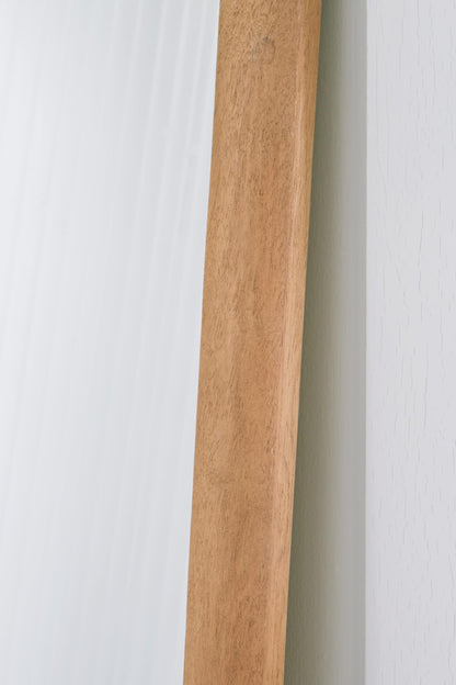 Signature Design by Ashley Dairville Casual Full Length Arched Floor Mirror with Thick Frame, Light Brown