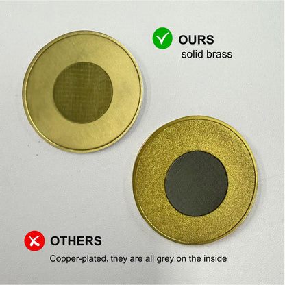 hansmaker Blank Brass Coin for Laser Engraving, 40mm Diameter, 4mm Thickness, Solid Brass Challenge Coin Blank with Acrylic Protection Case for DIY Crafts Commemorative Collection, 5pcs