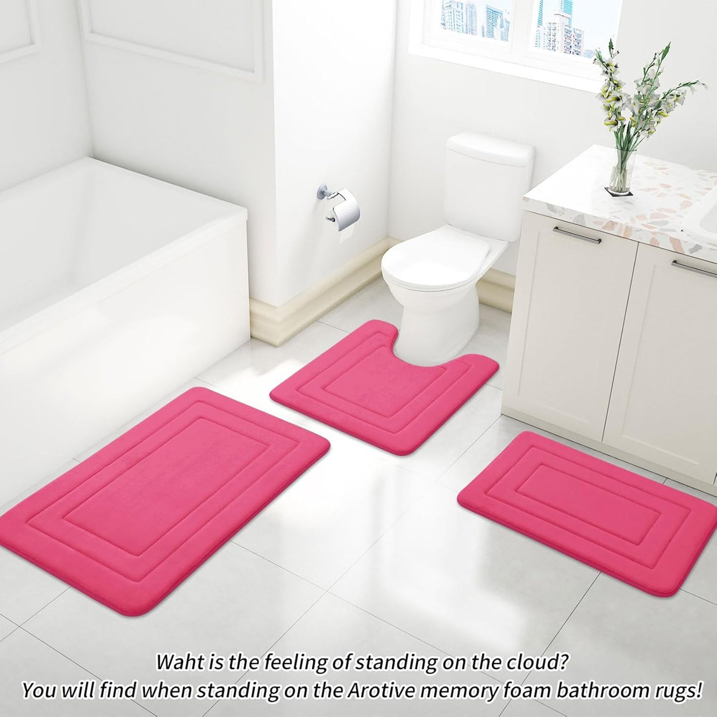 Arotive Memory Foam Bathroom Rug Mat 30x20, Ultra Soft Absorbent Bath Mat, Machine Wash Dry