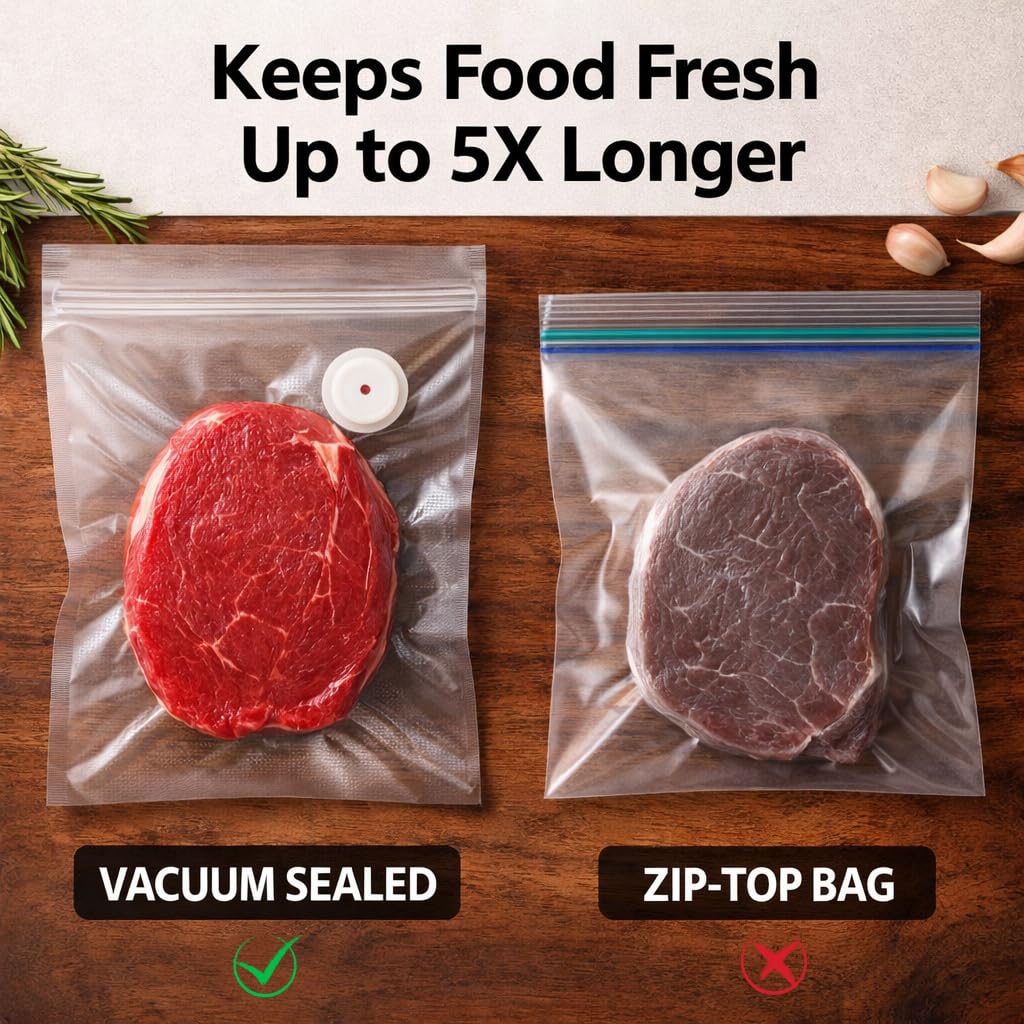 Vacuum Seal Bags,Bags for Compact Vacuum Sealer,Reusable Vacuum Sealer Bags,Small Vacuum Seal Bags(8.3 * 8.7inch) 30pcs