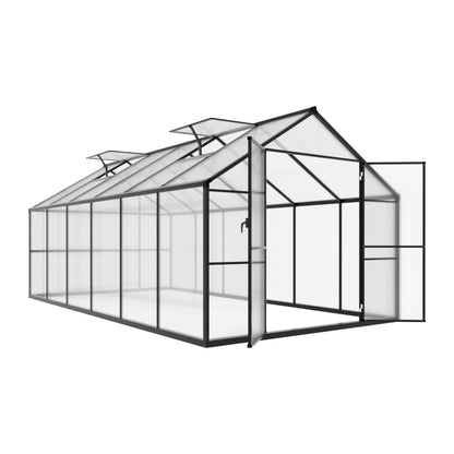 BlueWish 8x12FT Greenhouse for Outdoors, Greenhouses with 2 Adjustable Vents,Aluminum Frame, Heavy Duty Greenhouse Kit with Polycarbonate Panel, Walk-in Green House for Garden, Gray