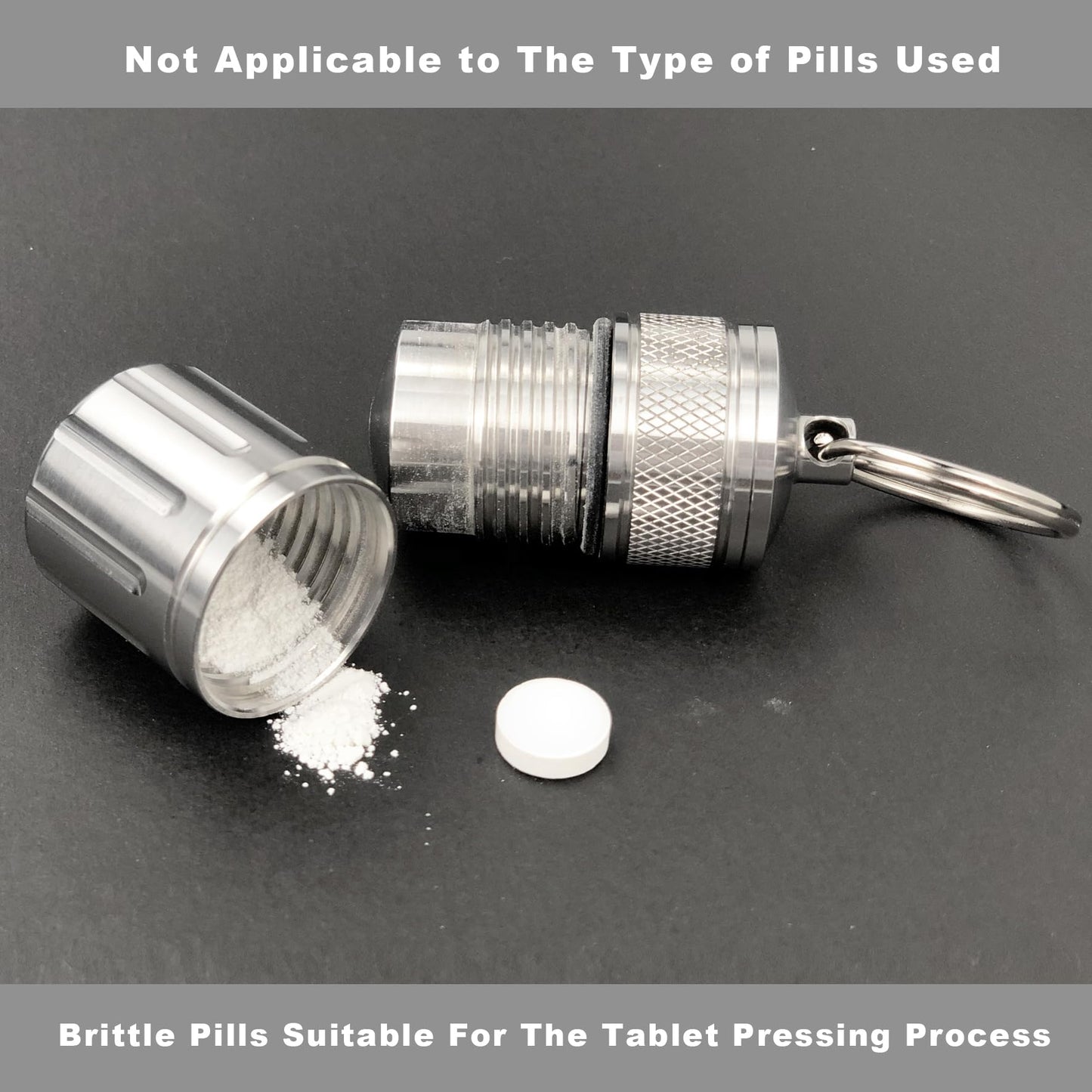 MEECN Pill Crusher & Cases, Medicine to Fine Powder, Stainless Steel Crushes Pills, Waterproof (Vitamin Crusher)