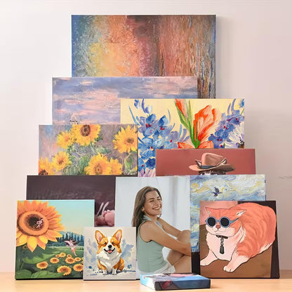 11x14" Wooden Canvas Float Frames - Wooden Photo frame Displays Picture 8x10"with Mat or 11x14 "without Mat - DIY Desktop and Wall Collage Picture Frames - Vertical & Horizontal Wood color 2 Pack