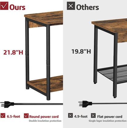 21.8H V1TB01BB025 (1 TUTOTAK Nightstand with Charging Station, End Table, Side Table with USB, Night Stand with Storage