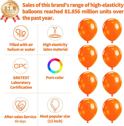 Orange Latex Balloons by [Brand Name] - 110pcs 12-Inch Balloons for Birthday Parties & Baby Showers
