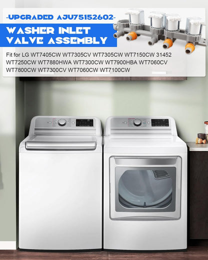 Washer Inlet Valve Assembly for LG Models WT7100CW WT7300CV WT7300CW WT7800CV WT7305CV (Replaces AJU75152602)
