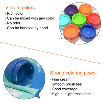 BOOLOOEN Chalk Paste Chalk Paste for Silk Screen Stencils .Screen Printing Ink ，Pigment for Wood, T-Shirts, Fabric, Chalkboard DIY Home Decor (12 Bottles)