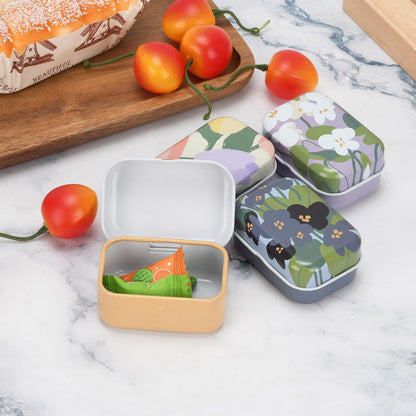 YGFRSTO 32 Pack Mini Floral Tin Boxes with Hinged Lids - Compact Storage Boxes for Small Items, Gift Wrap, Pill Cases or Mint Tins