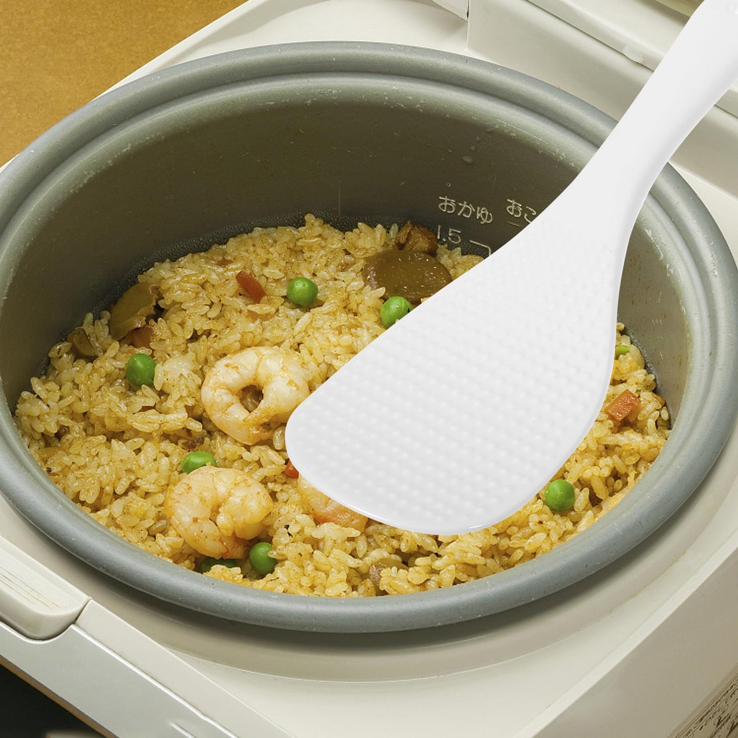 VOSAREA 2pcs Rice Spoons Ceramic Rice Paddles Non-stick Rice Serving Spoon Rice Potato Food Server Spatula Rice Scooper Kitchen Tool Rice Cooker Spoons Cooker Scoops
