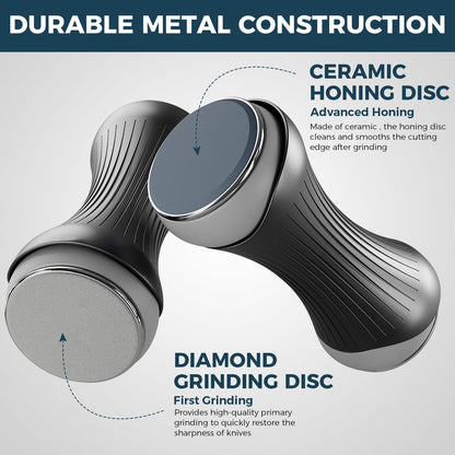 LINSSEN Rolling Knife Sharpener Kit, Aluminum Alloy Knife Sharpening System with Magnetic Base, Premium 4 Sharpening Angles Knife Sharpener Set with Industry Diamonds for All Chef and Kitchen Knives