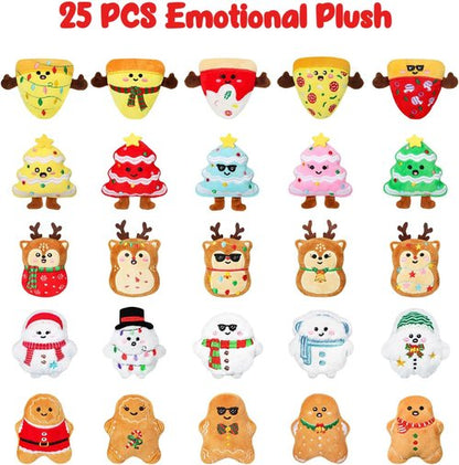 Emotional Plush Advent Calendar 2025 - 25 Mini Collectible Plushies | Unique Christmas Gift for Kids & Teens