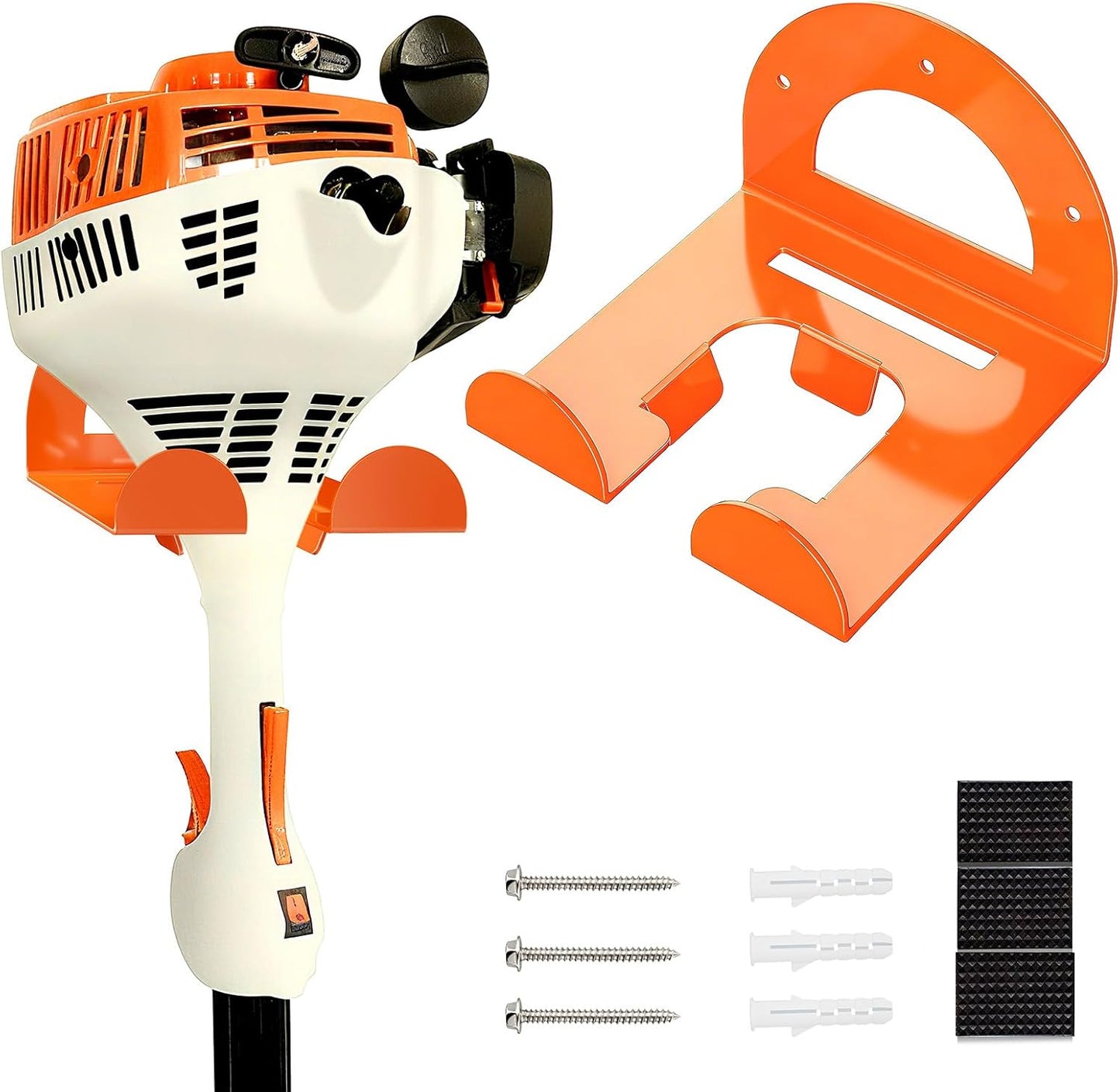 Weed Eater Trimmer Rack - Wall-Mounted Garage Organizer for Power Tools | Holds Grass Trimmer, Hedge Trimmer, Leaf Blower, Chainsaw
