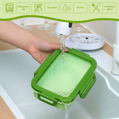 Reallnaive 4 Pcs Large Silicone Fruit Storage Box Anti-oxidation Avocado Saver Keeper Reusable Fridge Containers for Fruit Vegetable Tomatoes Garlic Lemons Potatoes Apples