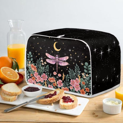 Dragonfly Moon Toaster Cover, Waterproof Bread Toaster Cover for Most 2 Slice Toasters, Kitchen Accessories