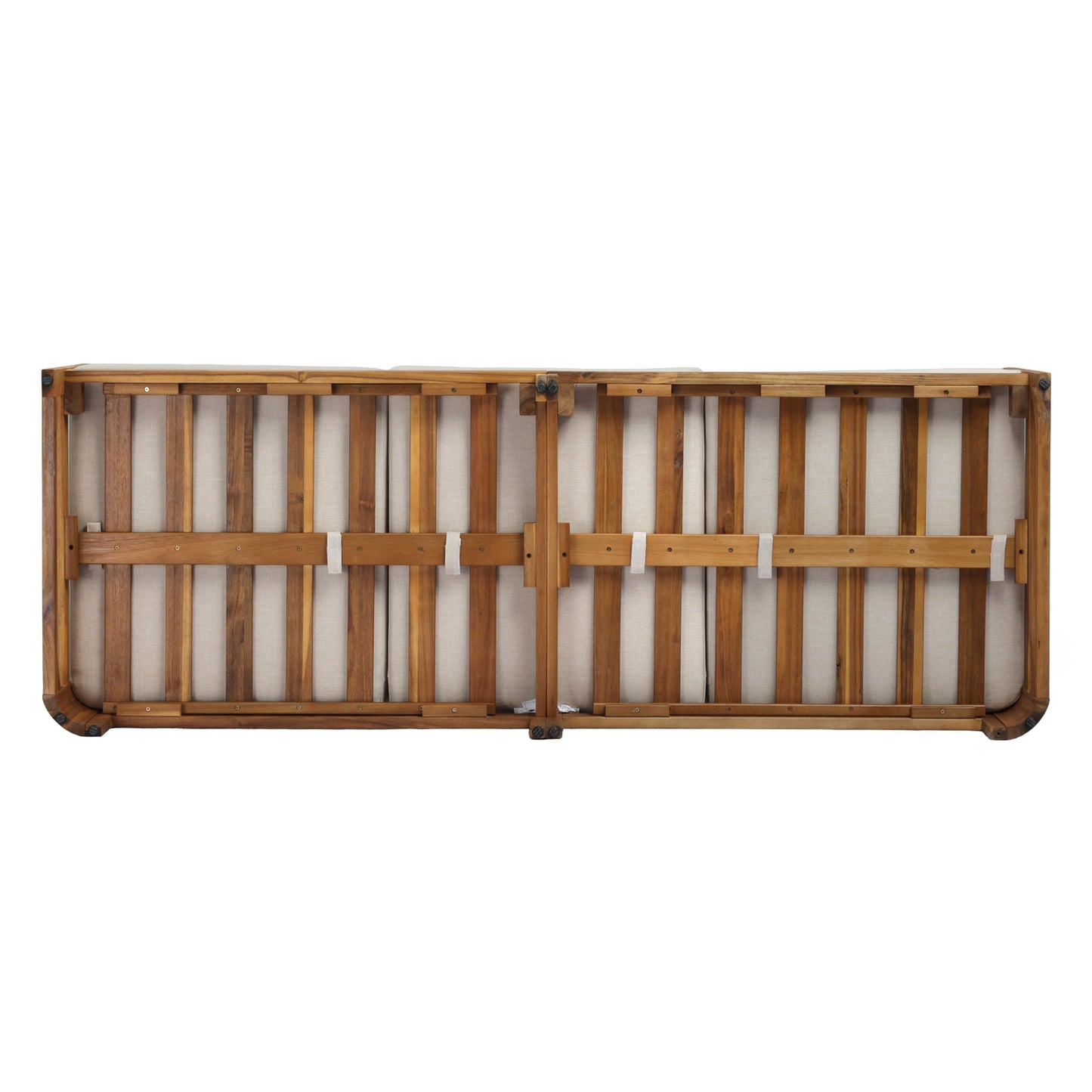 Christopher Knight Home Daria Acacia Wood Outdoor 3 Seater Sofa Set with Cushion, Solid Wood Patio Sofa with Removable Cushion, Comfy Lounge Sofa for Patio Furniture Set, Teak+Beige