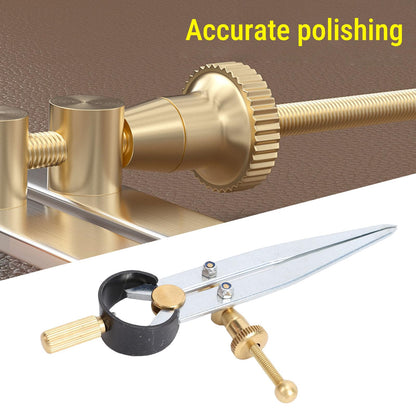 YUEHISY Spring Wing Divider Caliper, 4in Drafting Compass with Leather Creaser, Adjustable Lockable Tool, for Geometry Craft Work