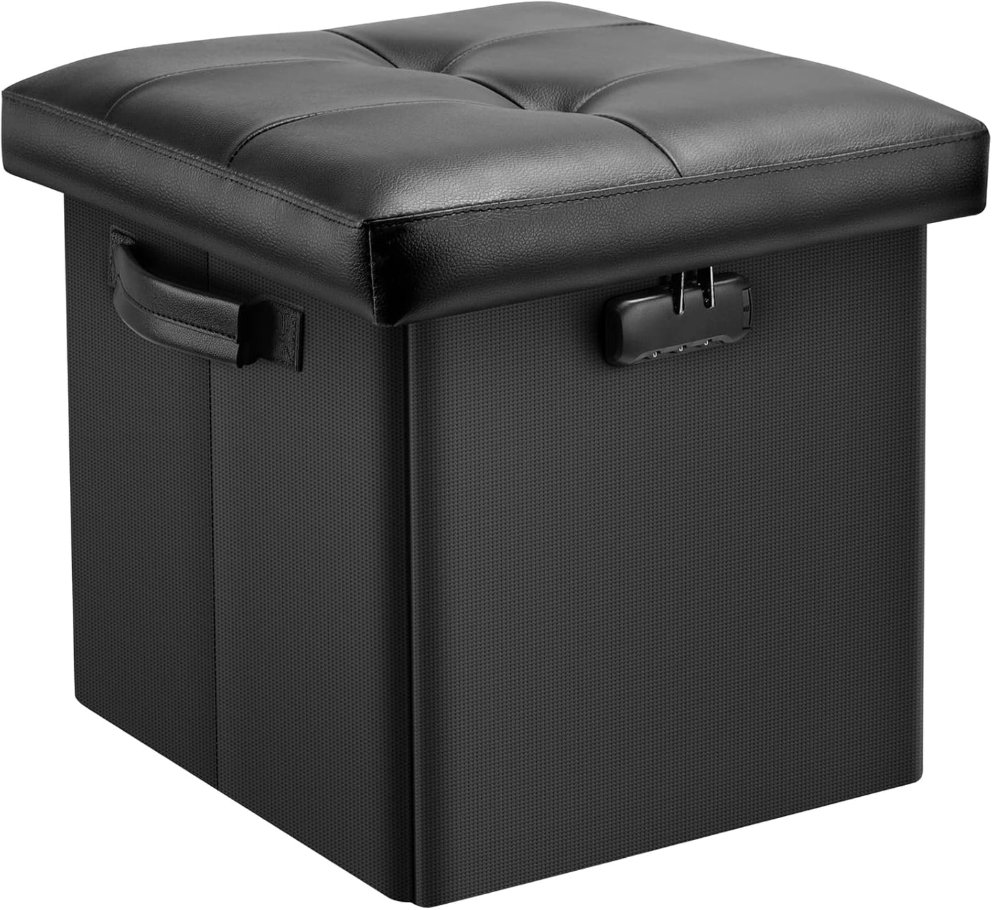 13 Inches DocSafe Storage Ottoman with Lock,Fireproof Folding Ottoman Foot Rest Stool Storage Chest with Storage Safe