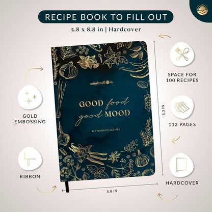 Recipe Book Pepper A5: Blank Hardcover DIY Cookbook for 100 Recipes to Personalize Your Favorites